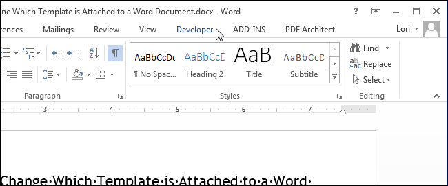 Изменить шаблон, прикреплённый к документу Word