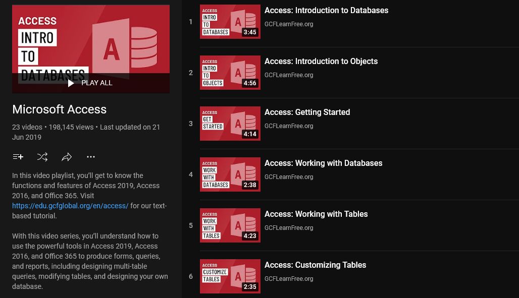 Обложка уроков GCF Learn Free по Microsoft Access
