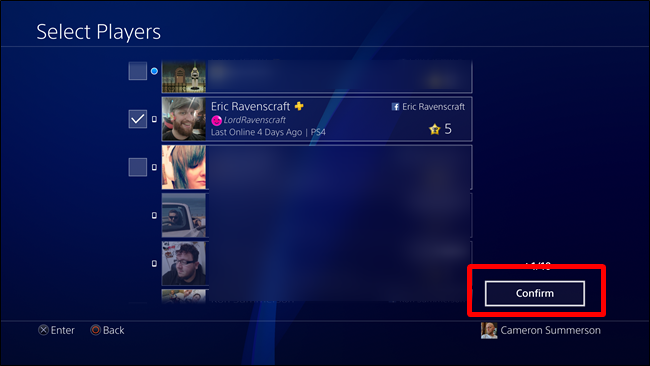Подтверждение выбранного игрока для отметки в публикации