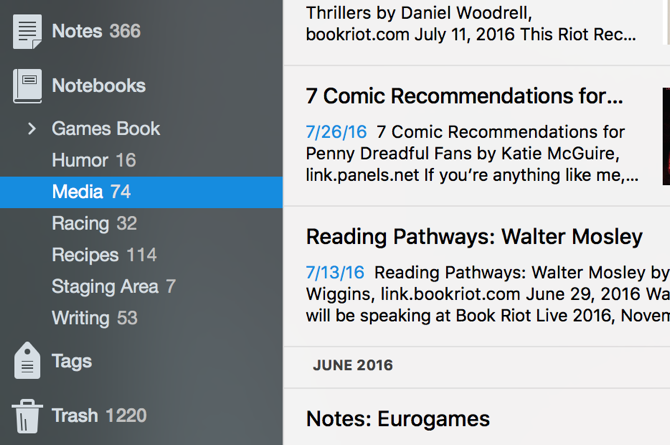 Evernote project management cleaning notebooks