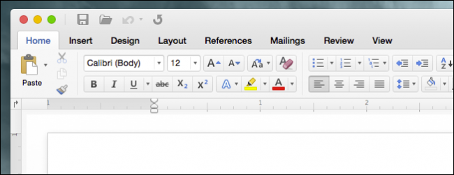 Скриншот: Интерфейс новой версии Office для Mac