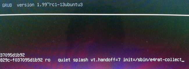 Добавление init=/sbin/e4rat-collect в Grub