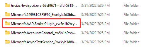 Папка Microsoft.AAD.BrokerPlugin в Packages