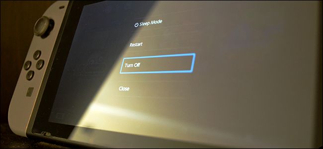 Выключение Nintendo Switch через меню питания