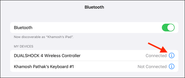 Нажмите кнопку i рядом с именем контроллера
