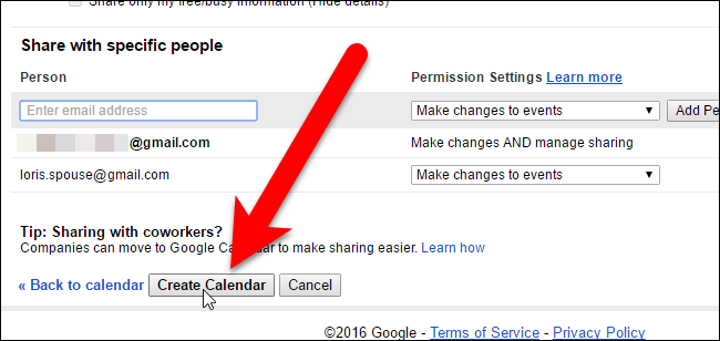 Кнопка создания календаря