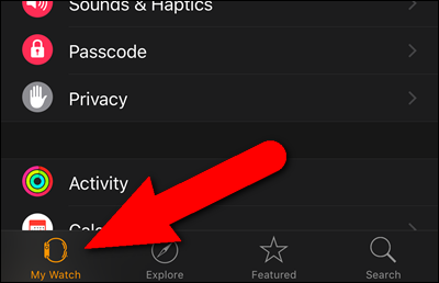 Экран Мои часы в приложении Watch
