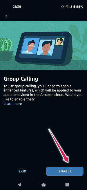 Android Alexa: включение функции групповых звонков