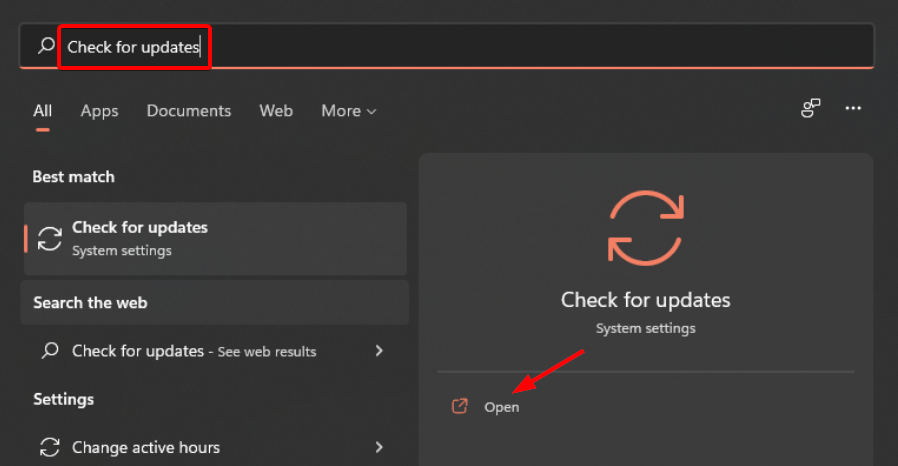 Окно Проверка обновлений в Windows