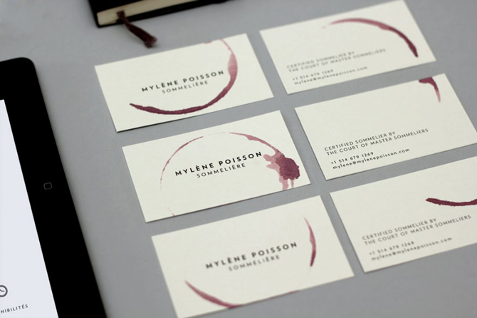 design business card illustrator sommelier