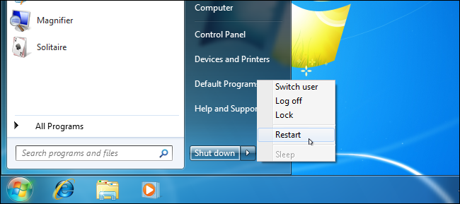 Нажмите «Перезагрузить».