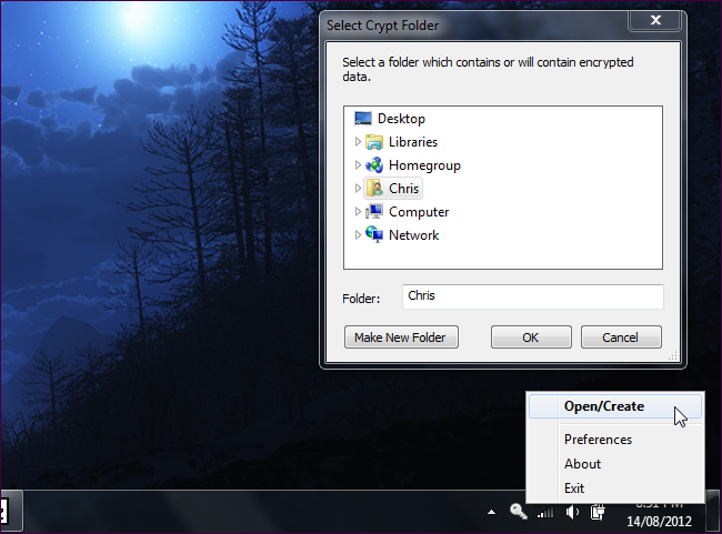 Графический интерфейс encfs4win для монтирования томов в Windows