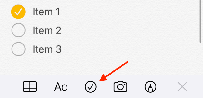 Чеклист в Notes на iPhone