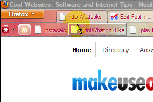 Анимированный пример панели с ярлыками на рабочем столе