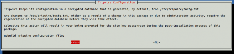 Перестройка конфигурационного файла Tripwire