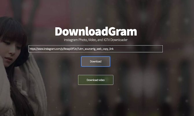 Скачивание публикаций Instagram с помощью DownloadGram