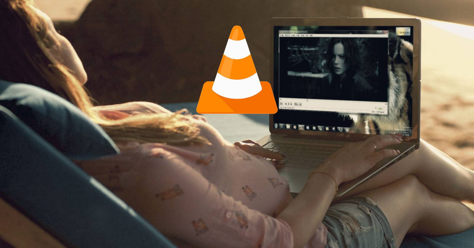 Фон с логотипом и интерфейсом VLC