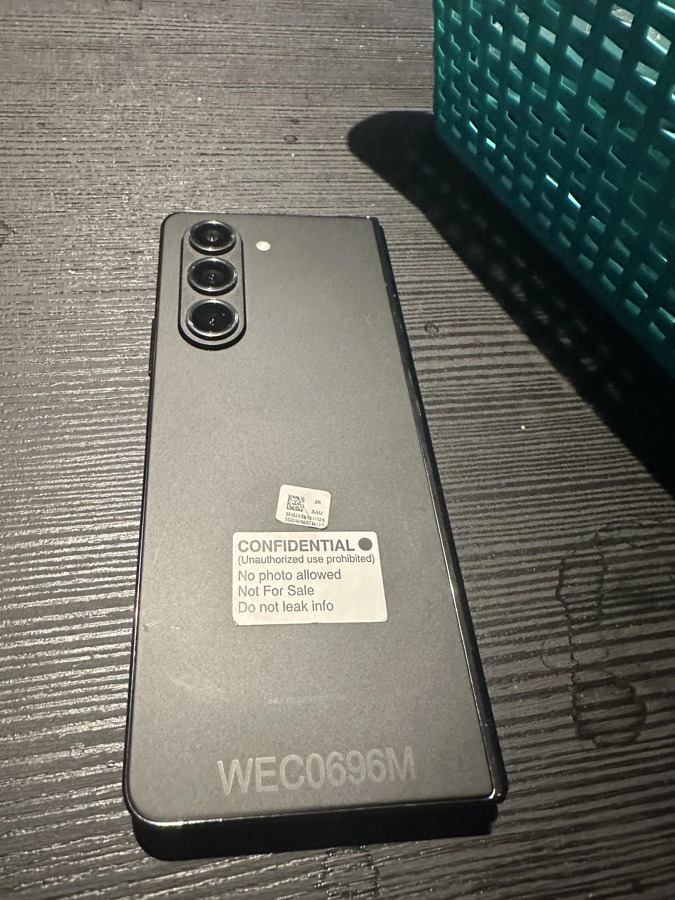 Задняя панель Galaxy Z Fold 5 — утечка изображения