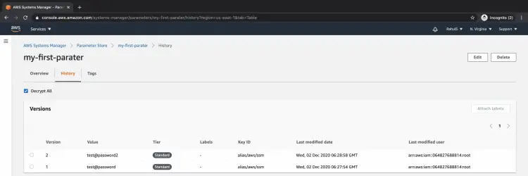Расшифровать версии — флажок 'Decrypt all'