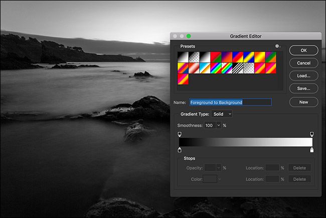 Добавление градиента: выбор цветов теней и светов