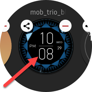 Экран выбора циферблатов на часах