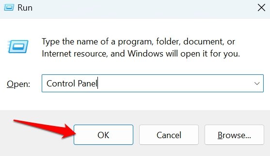 Запустите панель управления Windows 11