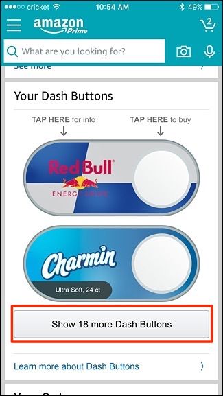 Виртуальная кнопка Dash для покупок на Amazon