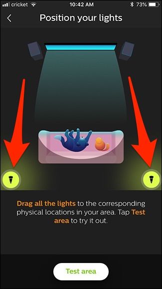 Экран для расположения ламп по комнатной схеме перед тестом
