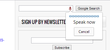 Пример интерфейса с иконкой микрофона в углу поисковой строки