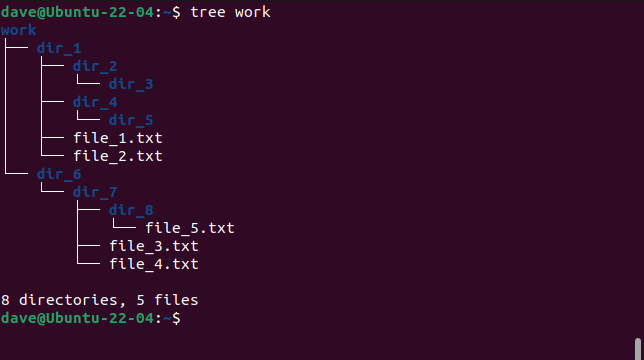 Запуск tree для указанной директории