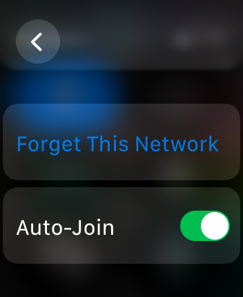 Настройки Wi‑Fi на Apple Watch с опцией забыть сеть