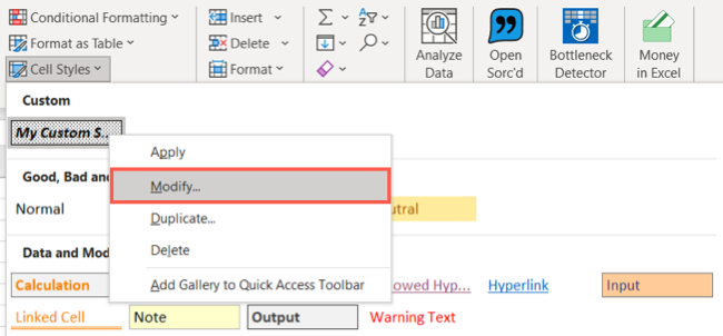 Щёлкните правой кнопкой мыши по стилю и выберите Изменить