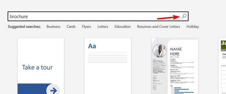 поиск шаблона брошюры в Word