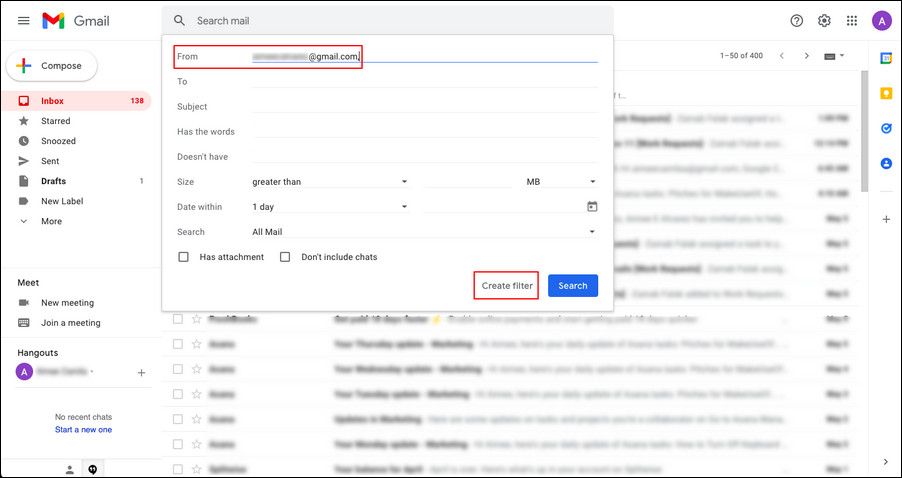 Create filter option