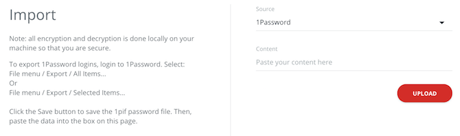 Окно Upload в LastPass