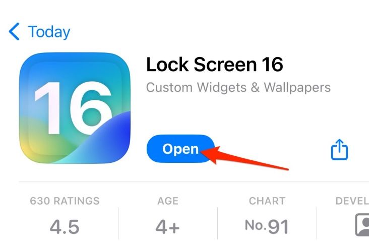 Страница приложения Lock Screen 16 в App Store