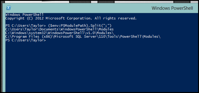PSModulePath с добавленным путём модуля SQL