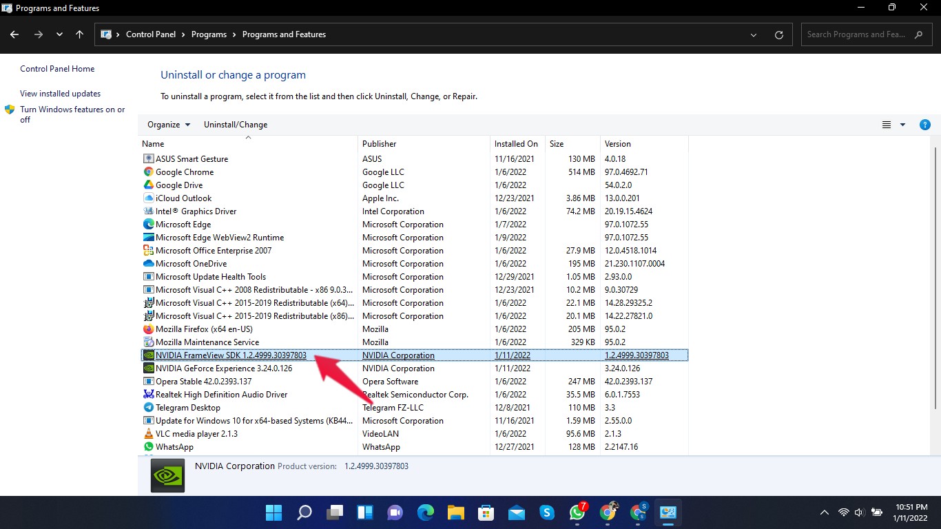Desinstalar Nvidia FrameView SDK