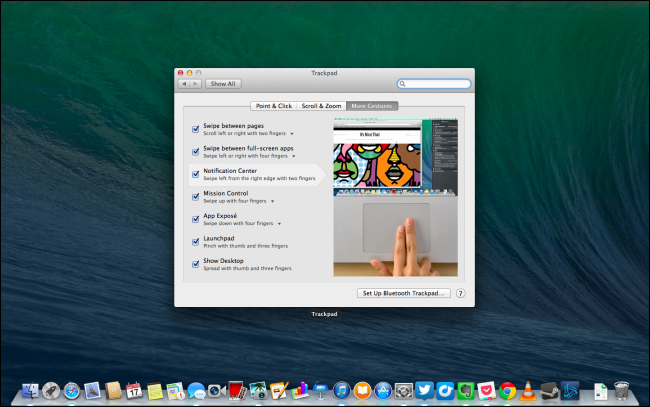 Опция App Exposé в настройках трекпада macOS