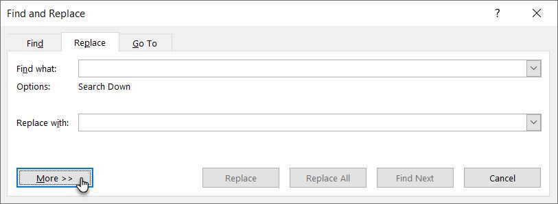 Диалог Найти и заменить в Word