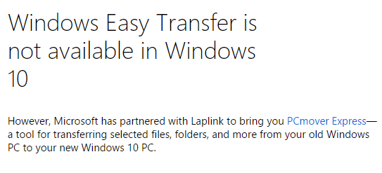 Старый Windows Easy Transfer как пример комплексного подхода