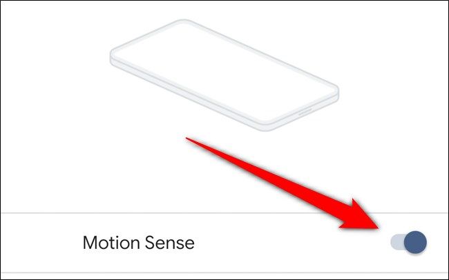 Отключение Motion Sense через переключатель в настройках