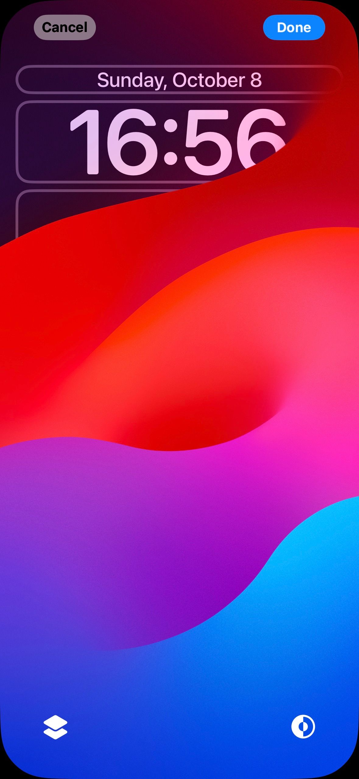 экран, где нужно нажать на время, чтобы изменить шрифт и цифры