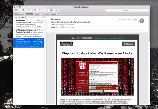 Gmail-клавиши в действии в Mail