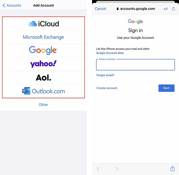 Автоматическое добавление аккаунта: ввод данных и проверка