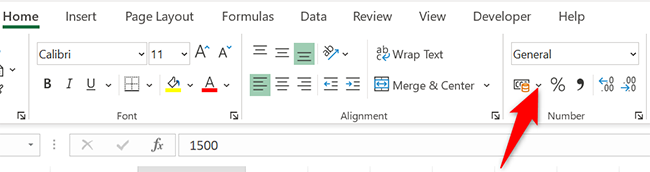 Выбор формата «Бухгалтерский» в разделе «Число».