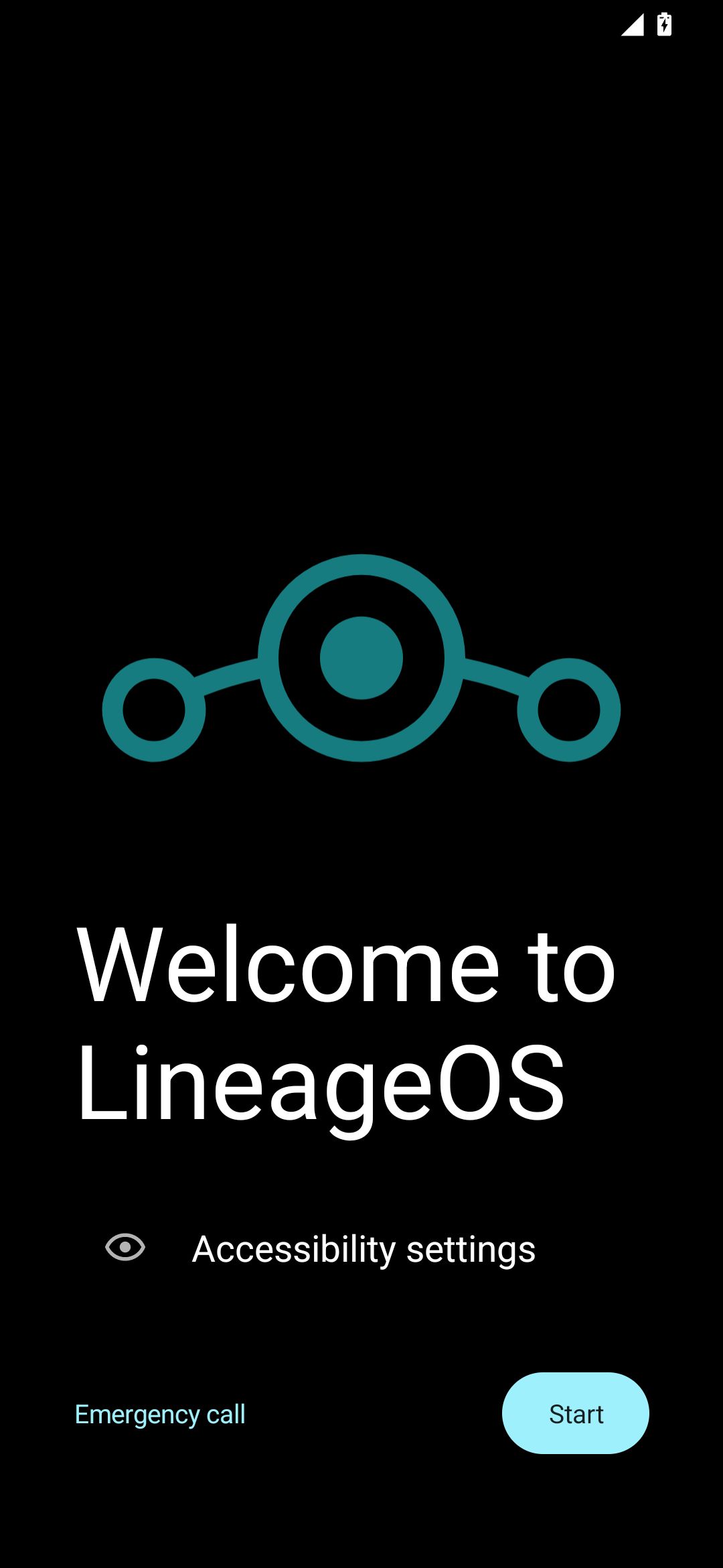 lineageos welcome screen