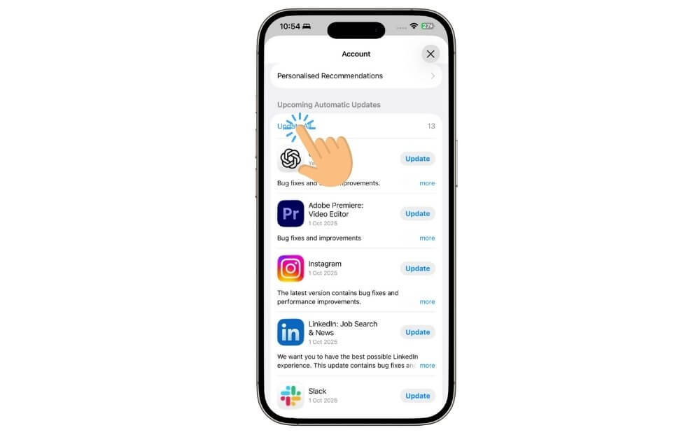 Alle Apps im App Store aktualisieren