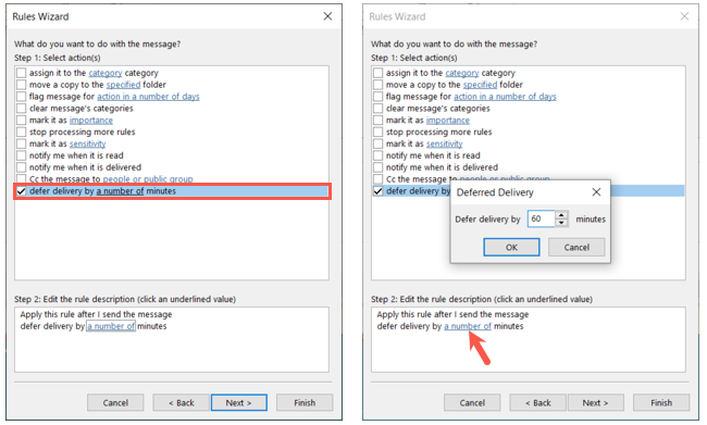 Действие задержки и ввод минут