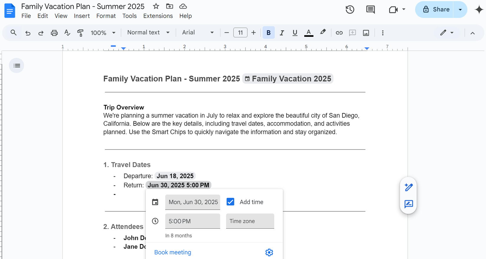 Умные чипы в Google Docs: как использовать